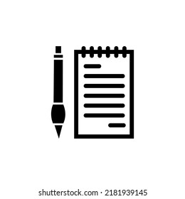 Note With Glyph Icon Illustration 