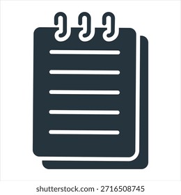 Ilustración vectorial de icono de glifo de nota
