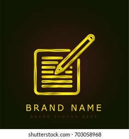 Note golden metallic logo