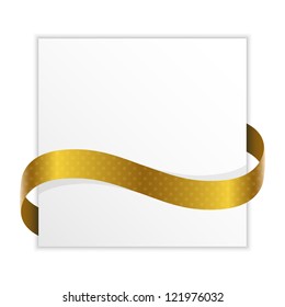 note with golden ribbon for your text