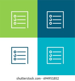 Note green and blue material color minimal icon or logo design