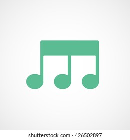 Note Green Flat Icon On White Background