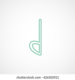 Note Green Flat Icon On White Background