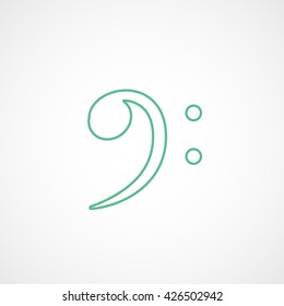 Note Green Flat Icon On White Background