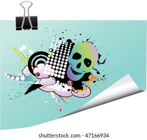 note with grunge design