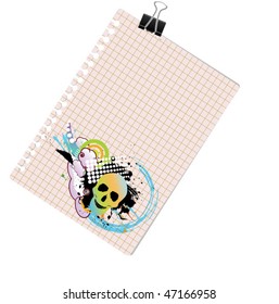 note with grunge design
