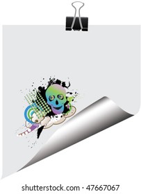 note with grunge design