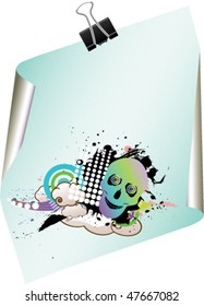 note with grunge design