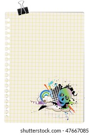 note with grunge design