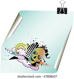 note with grunge design