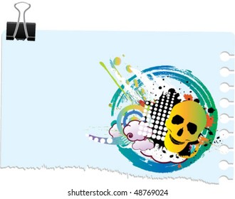 note with grunge design