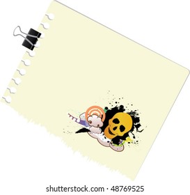 note with grunge design