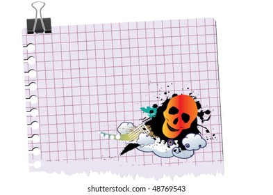 note with grunge design