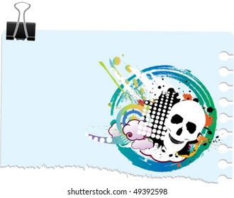 note with grunge design