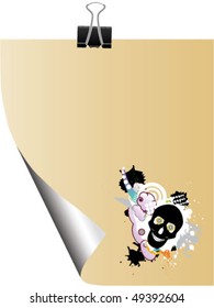 note with grunge design