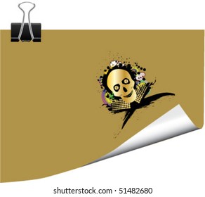 note with grunge design