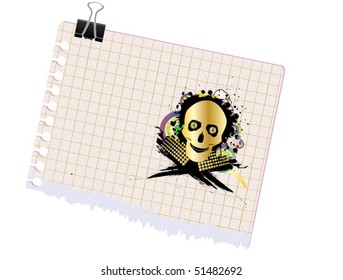 note with grunge design