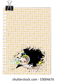 note with grunge design