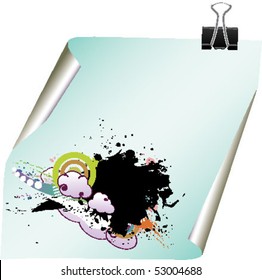 note with grunge design