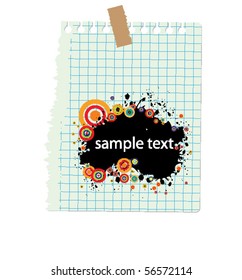 note with grunge design