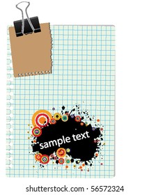 note with grunge design