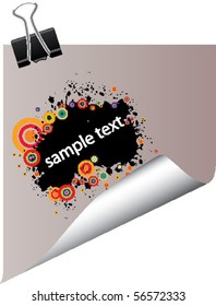 note with grunge design