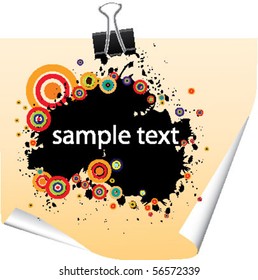 note with grunge design