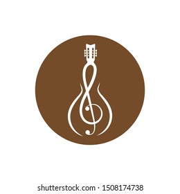 note guitar icon logo vector illustration design template