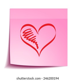 Note with hand drawing heart
