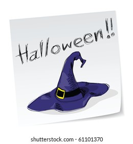 a note with hand-drawn halloween theme message - 6 of series.