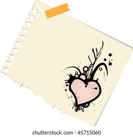 note with heart