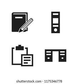 note icon. 4 note vector icons set. clipboard, folder and desk icons for web and design about note theme
