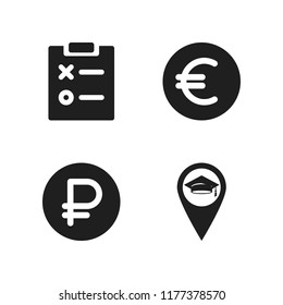 note icon. 4 note vector icons set. peso, notepad and euro icons for web and design about note theme