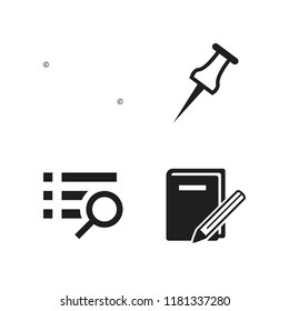 note icon. 4 note vector icons set. pushpin, euro money and list icons for web and design about note theme