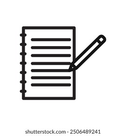 Note icon Black line art vector logo
