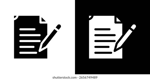 Note icon black silhouette for web, and mobile app