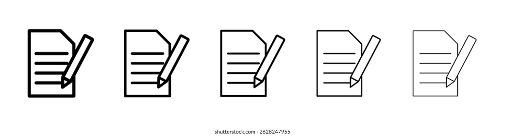 Note icon in black. Vector illustration for graphic design