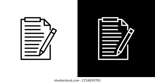 Icono de nota en blanco y negro