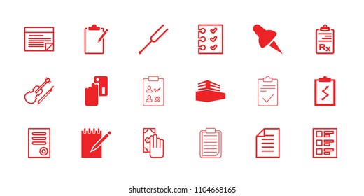 Note icon. collection of 18 note filled and outline icons such as credit card payment, clipboard, documents box, document. editable note icons for web and mobile.