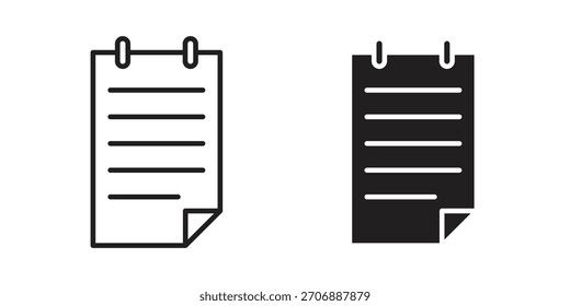 Nota icono de colección. iconos simples modernos para el Web