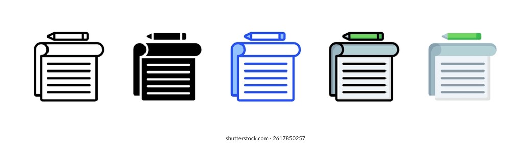 Note Icon Collection With Multiple Styles