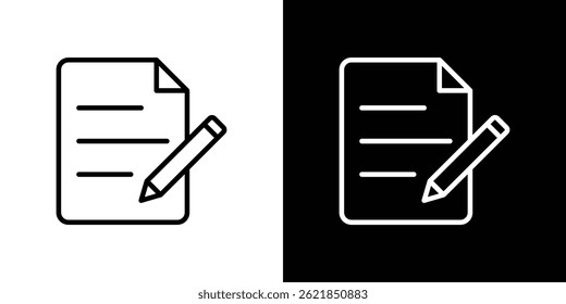 Note icon concept stroke on white background