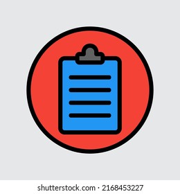 Note icon in filled line style about user interface, use for website mobile app presentation