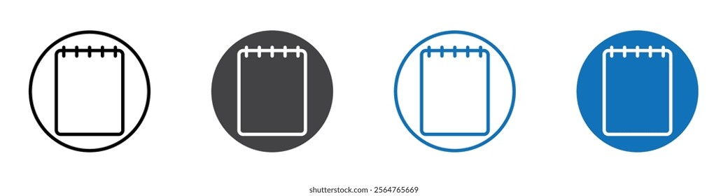 Note icon flat editable icon mark set.