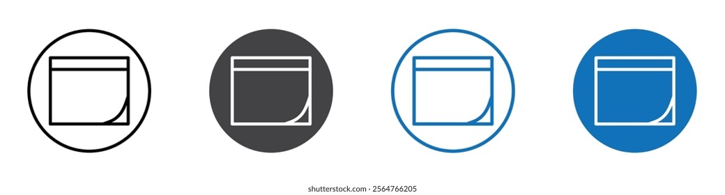 Note icon flat editable icon mark set.