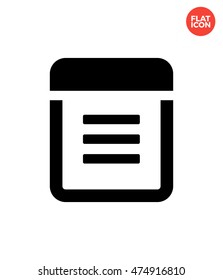 Note Icon Flat Style Isolated Vector Illustration
