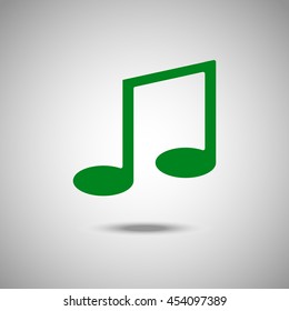 Note icon. Flat style.Grey background. Vector illustration.