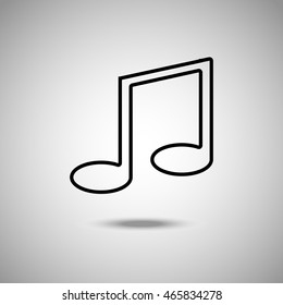 Note icon. Flat style.Grey background. Vector illustration.