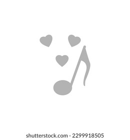 icono de nota con corazones en fondo blanco, ilustración vectorial