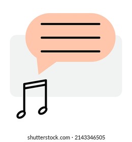 Note icon in line art style. Digital art. Clipart image. Vector illustration. stock image.